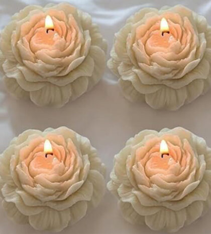 GLOWENCE 4Pcs Peony Candle Set
