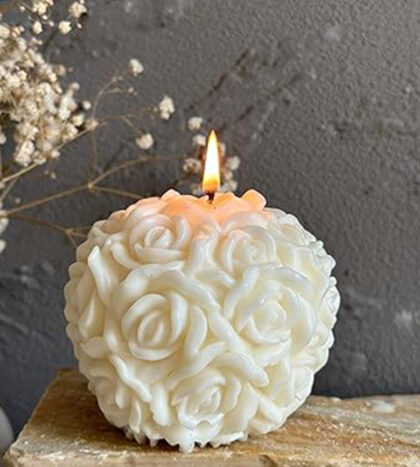 GLOWENCE Medium Size Rose Ball Candles