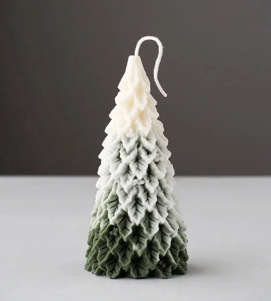 Christmas Tree Candle with Leaves - Image 5