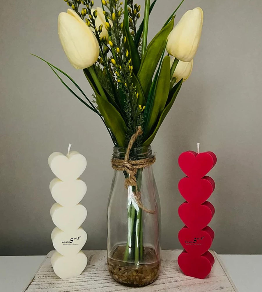 Heart Shapped Pillar Candle