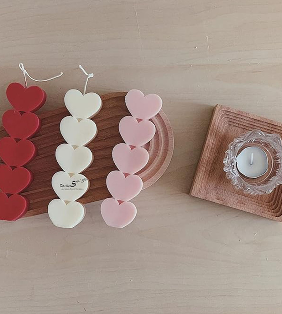 Heart Shapped Pillar Candle
